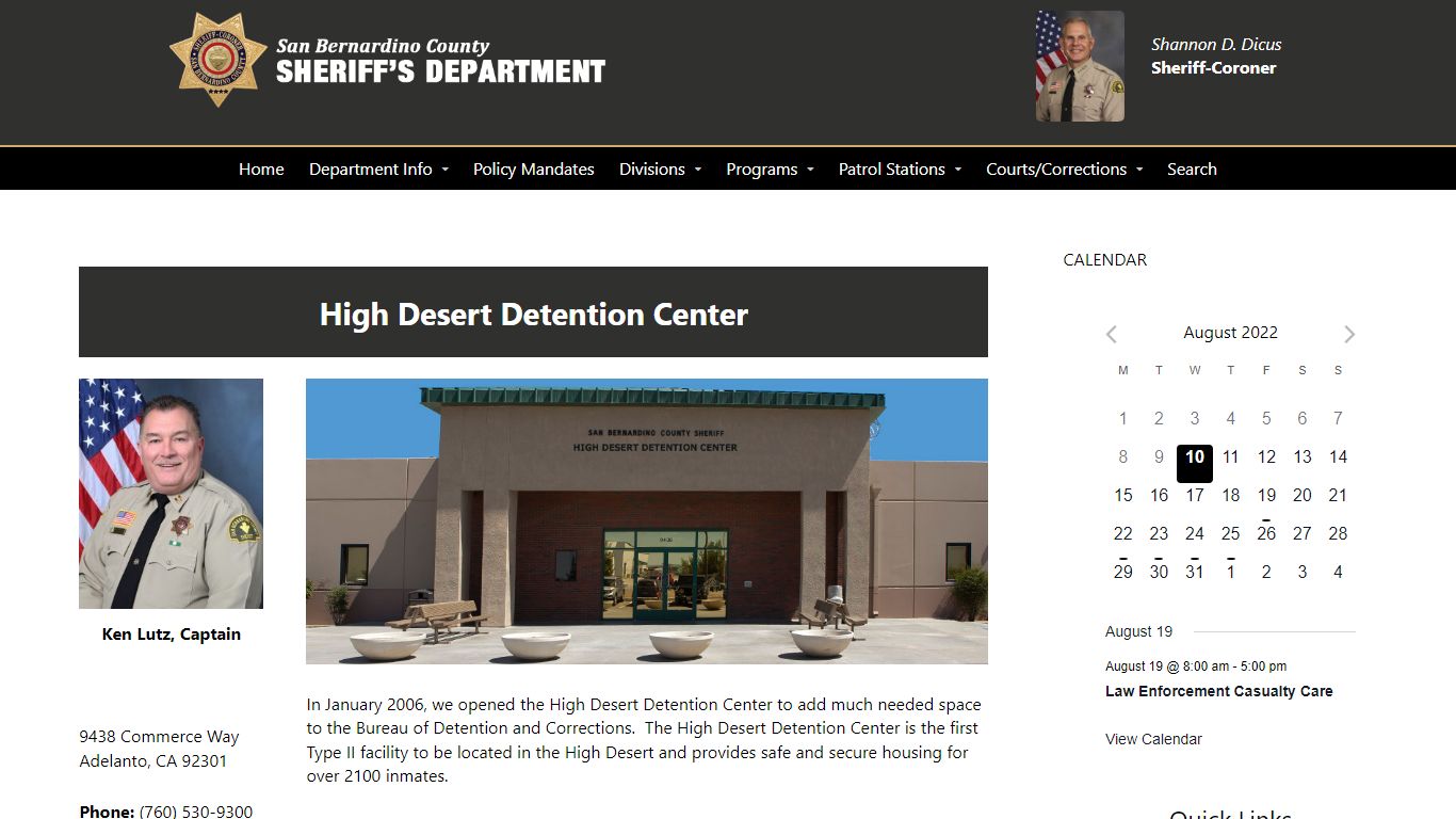 High Desert Detention Center – San Bernardino County ...
